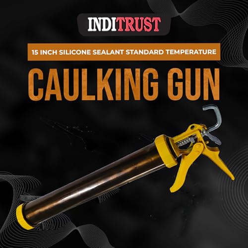 Inditrust WITH GLOVES Cartridges Manual Caulking Gun for Silicone Sealant Standard Temperature Cordless Glue Gun (15 INCH ALUMINUM BODY) - Image 2