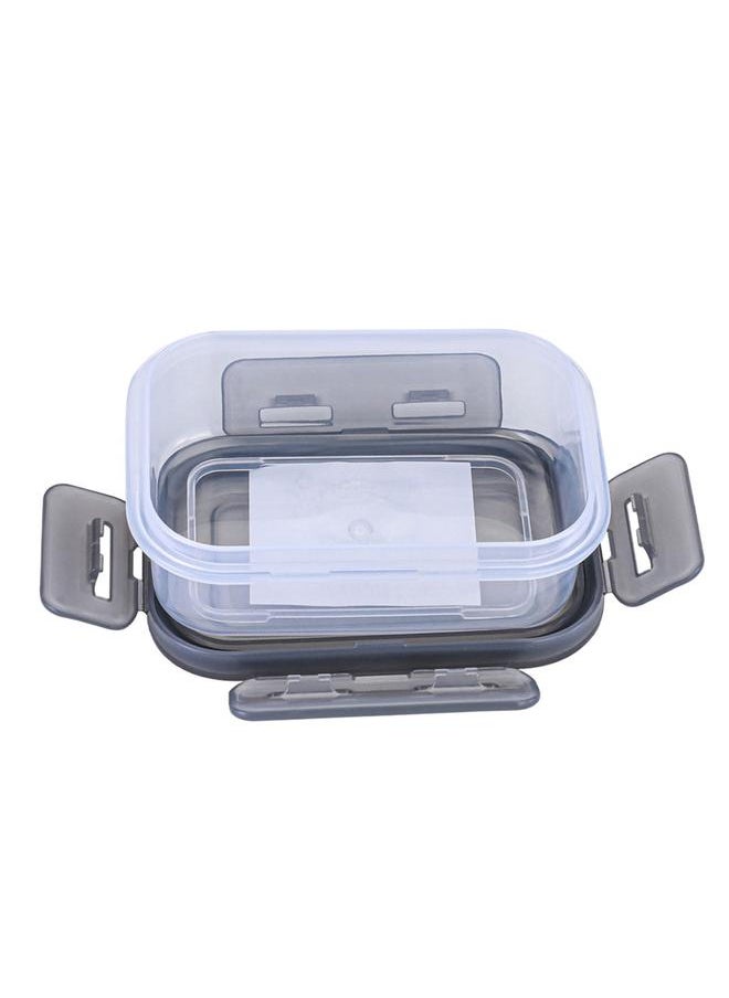Plastic Food Container With Lid 270 Ml 13X9X5 Cm Rectangle Gray
