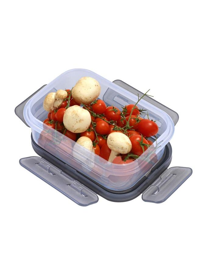 Plastic Food Container With Lid 270 Ml 13X9X5 Cm Rectangle Gray