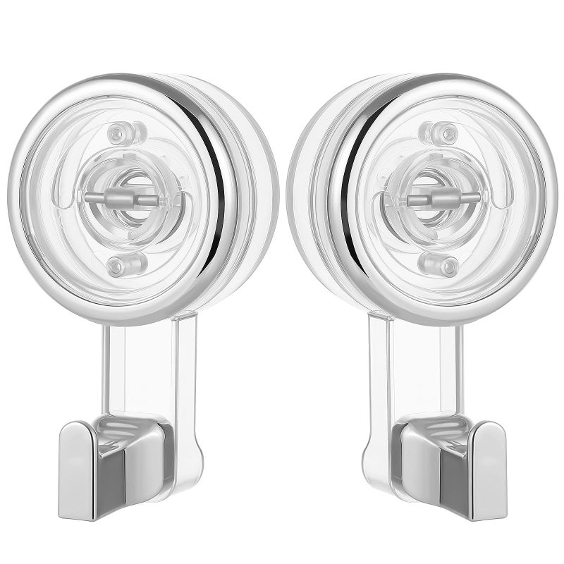 Rotatable Suction Cup Hooks 2pcs Heavy Duty for Towel Shower Bathroom Wall Window Outdoor Use - Image 2