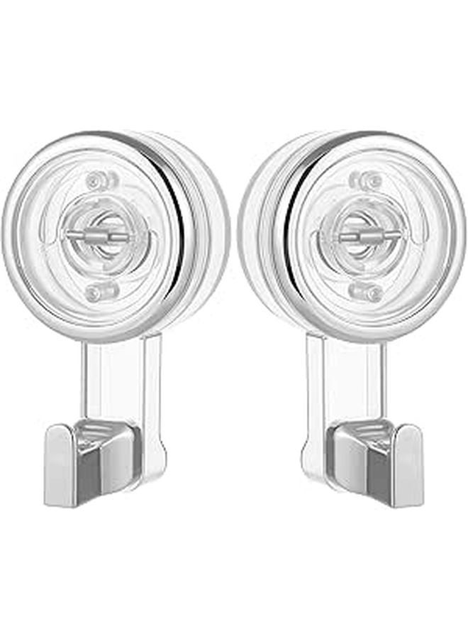 Rotatable Suction Cup Hooks 2pcs Heavy Duty for Towel Shower Bathroom Wall Window Outdoor Use - Image 1