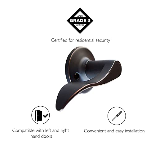 Design House 726992 Stratford Left-Hand Dummy Door Lever Oil Rubbed Bronze - Image 3
