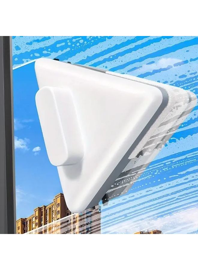 SF White Magnetic Window Cleaner Double Sided Squeegee Sliding Brush For Glass - Image 2