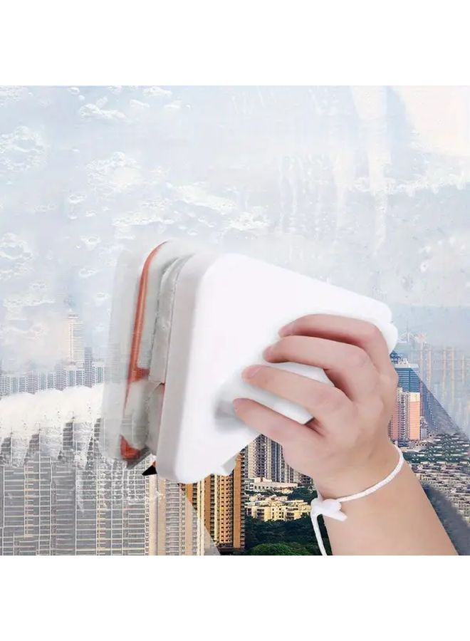 SF White Magnetic Window Cleaner Double Sided Squeegee Sliding Brush For Glass - Image 5