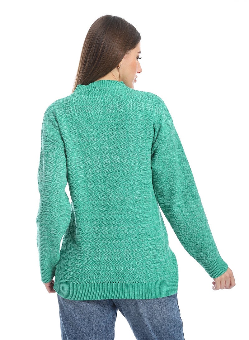 سيزار بلوفر صوف حريمي سادة برقبه دائرية  وتصميمات متعددة - Image 3