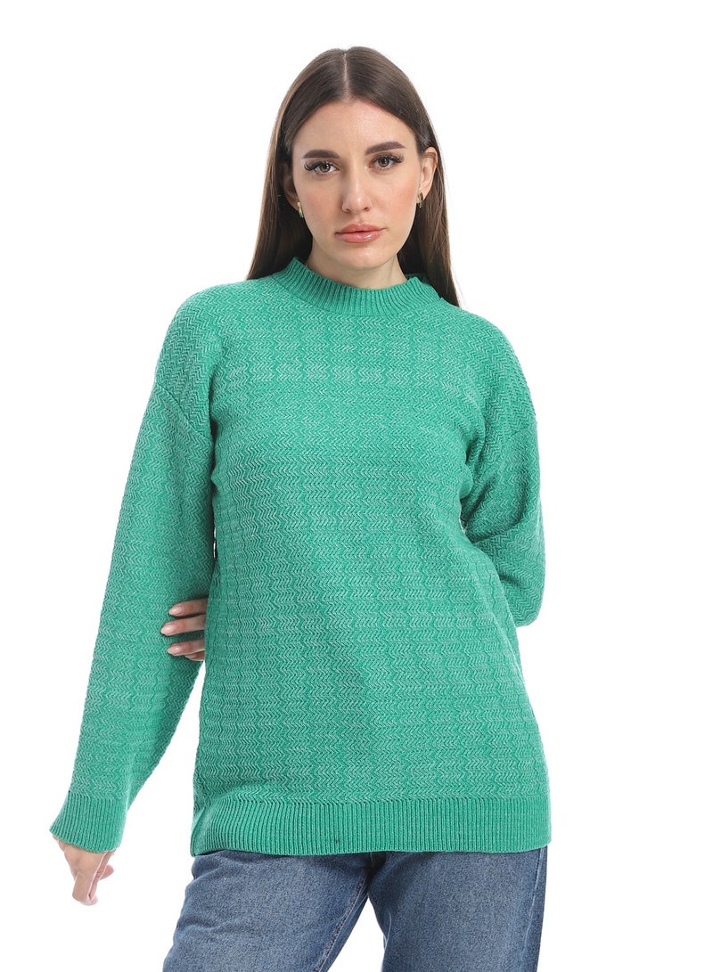 سيزار بلوفر صوف حريمي سادة برقبه دائرية  وتصميمات متعددة - Image 1