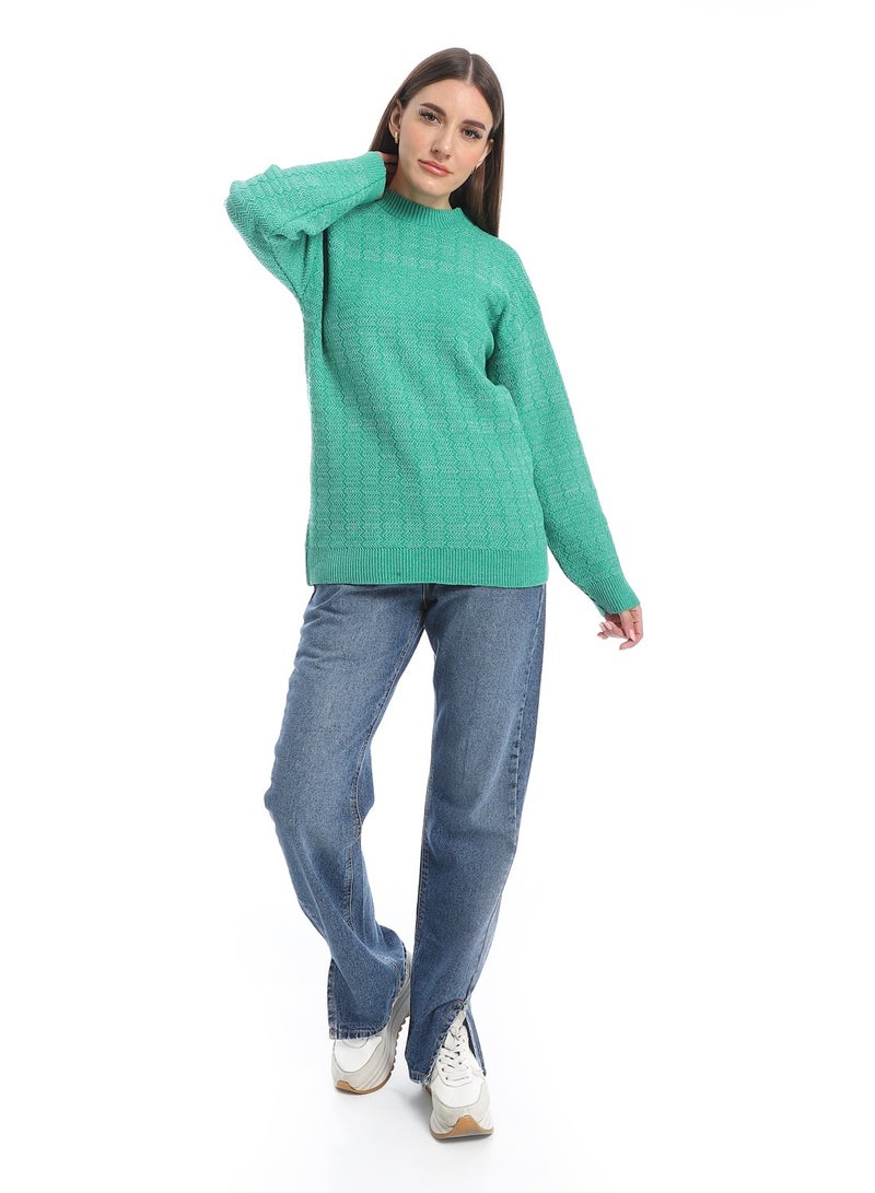 سيزار بلوفر صوف حريمي سادة برقبه دائرية  وتصميمات متعددة - Image 5