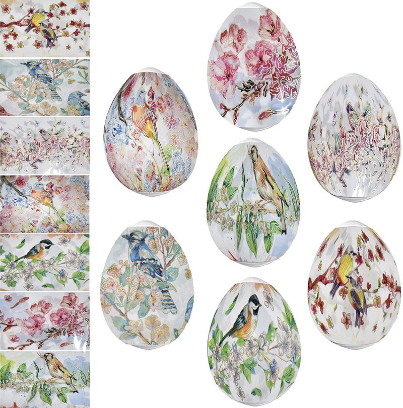 Diximus Ukrainian Easter Egg Wraps – Pysanka Egg Pysanky Supplies - Thermo Heat Shrink Sleeves - Easter Egg Decorating Kit - for 7 Easter Eggs - Watercolor - Image 1
