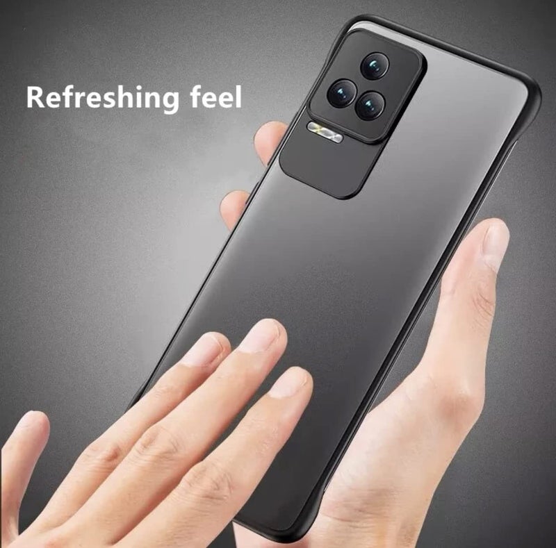 REALCASE Xiaomi 12 Pro 5G Back Cover Case | Slim Translucent Frameless Matte Hard Back Skin | Soft TPU Shock Proof Bumper Case Back Cover for Xiaomi 12 Pro 5G (Black) - Image 2