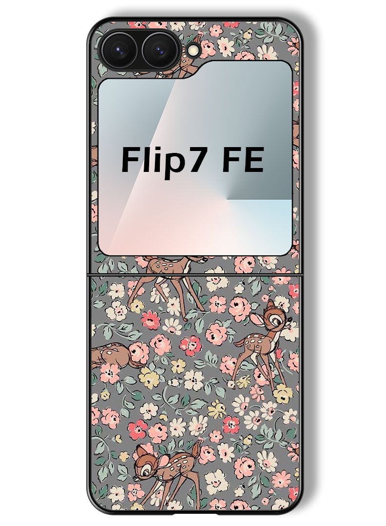 Theodor Case Compatible with Samsung Galaxy Z Flip 7 FE 6.7 Inch Protection Shockproof Bumper Cover Deer Pattern - Image 1