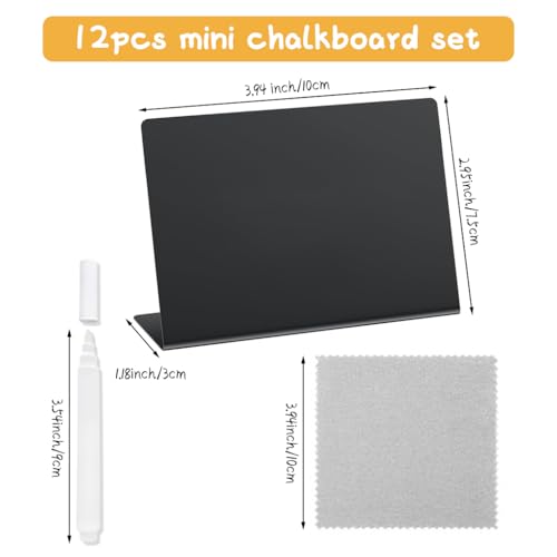 Climberty® 12Pcs Reuseable Price Display Stands 4" x 3" Chalkboard Stand for Displaying Price, Dish Name, with White Marker & Wipe Cloth, Versatile Samll Display Stand for Buffet Party, Bakery - Image 2