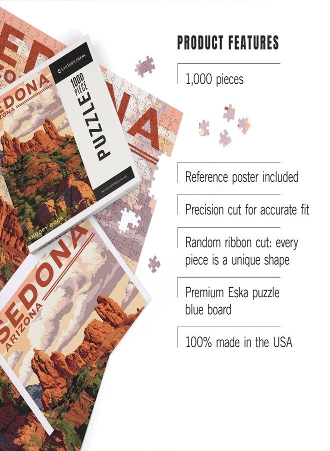 Lantern Press "Lantern Press Sedona, Arizona, Snoopy Rock, 1000 Piece Jigsaw Puzzle for Adults, Made in USA with Reference Poster" - Image 3