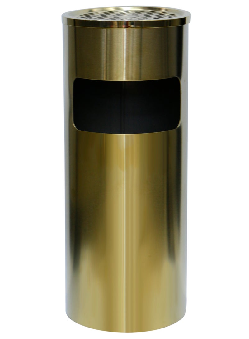 Grace Stainless Steel 30L Waste Bin Indoor & Outdoor Commercial Lobby Standing Dust Bin - Gold - Image 2