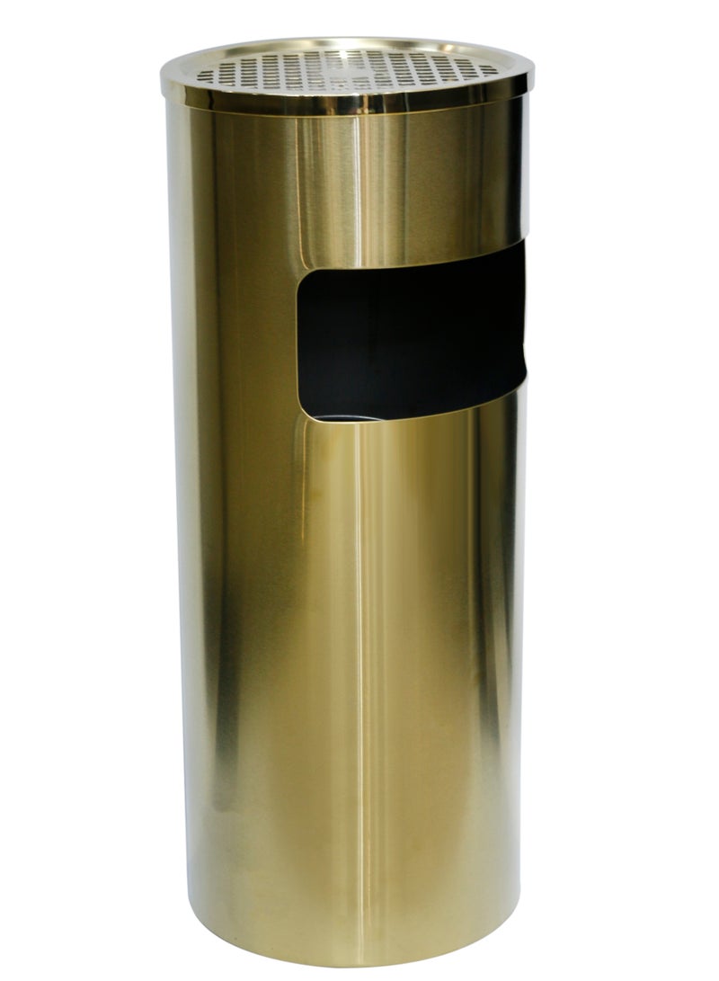 Grace Stainless Steel 30L Waste Bin Indoor & Outdoor Commercial Lobby Standing Dust Bin - Gold - Image 4