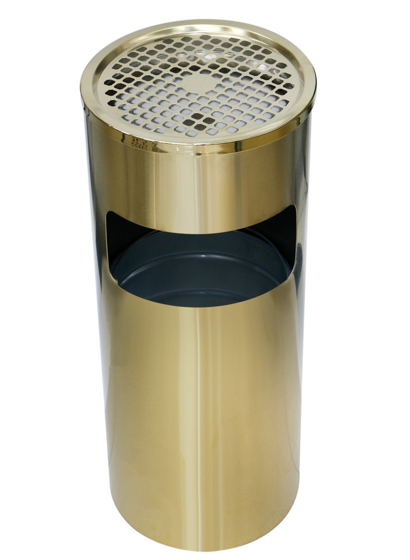 Grace Stainless Steel 30L Waste Bin Indoor & Outdoor Commercial Lobby Standing Dust Bin - Gold - Image 5