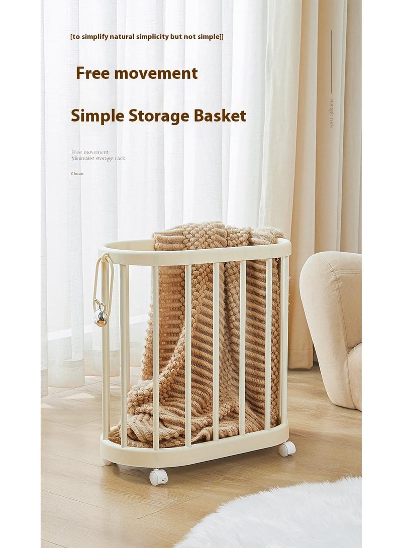 Bluejw Multipurpose Yoga Mat Storage Basket Plastic Laundry Baskets with Wheels,Yoga Mat Storage Basket Bin and Laundry Bin for Home Gym Storage,Workout Storage,Laundry storage - Image 2