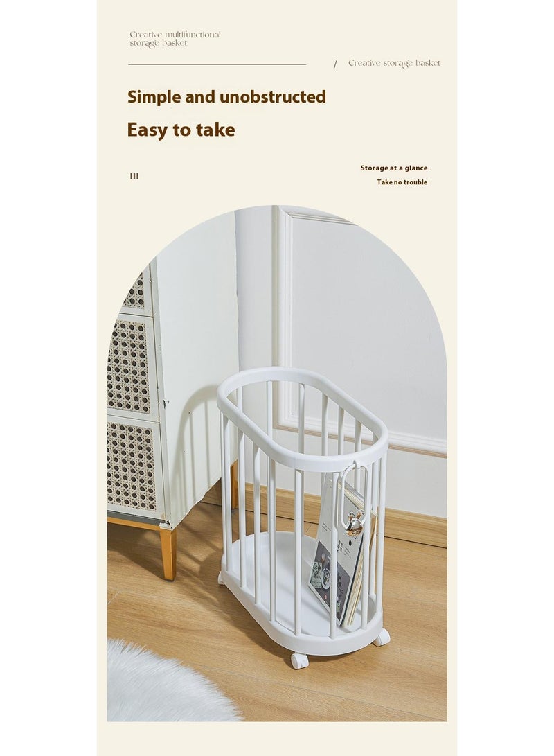 Bluejw Multipurpose Yoga Mat Storage Basket Plastic Laundry Baskets with Wheels,Yoga Mat Storage Basket Bin and Laundry Bin for Home Gym Storage,Workout Storage,Laundry storage - Image 5