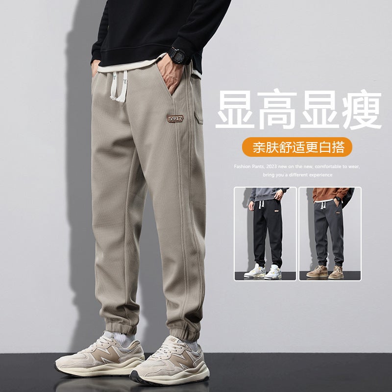 Casual Pants Men'S Fleece-Lined Thickened American Style Loose Foot Pants Boys Trendy Brand Sports Pants Men'S Sweatpants - Image 2