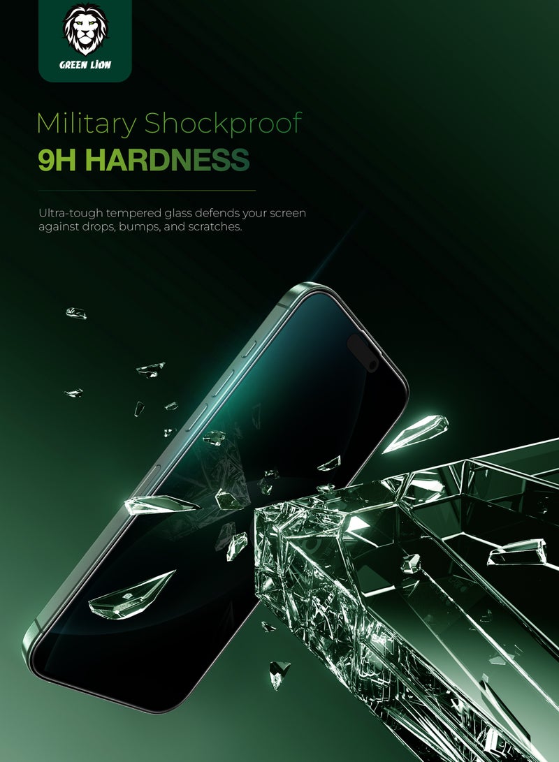 GREEN LION iPhone 16 Plus Screen Protector / 9H Steve Privacy Full Glass / Anti-Peeping / Anti Fingerprint / Anti Scratch / Grease Resistance / Crystal Clear / Highly Responsive - Black Edge/Clear - Image 4