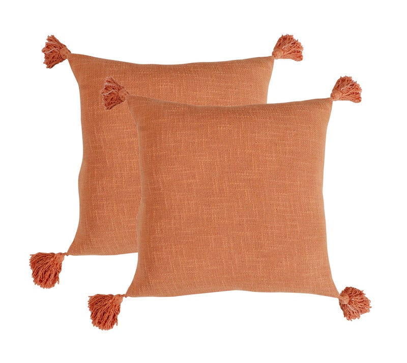 RD TREND® Premium 100% Cotton Charm Tassel Cushion Cover 16 Inch x 16 Inch, Aesthetic Hand Tufting Cushion Cover Set of 2 for Couch Sofa, Bedroom, Living Room (Rust) - Image 5