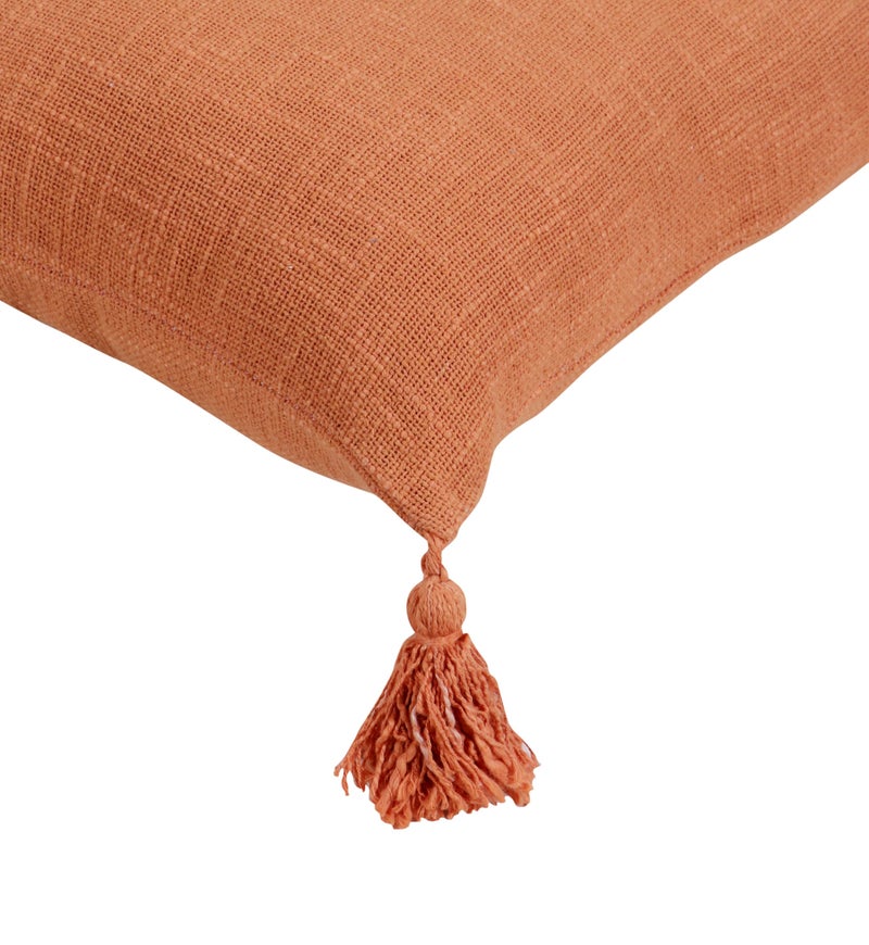 RD TREND® Premium 100% Cotton Charm Tassel Cushion Cover 16 Inch x 16 Inch, Aesthetic Hand Tufting Cushion Cover Set of 2 for Couch Sofa, Bedroom, Living Room (Rust) - Image 4