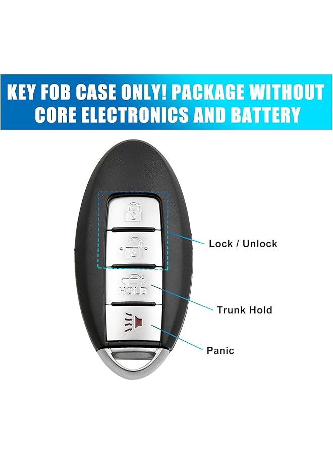 يو إكس سيل حافظة جهاز التحكم عن بعد بأربعة أزرار غير مقطوعة Kr55Wk48903 لنيسان ألتيما (2007-2012) ماكسيما (2010-2012) - Image 3