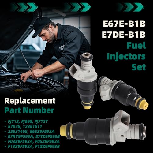 Riyhch Engine Fuel Injector Set, 6 PCS Fuel Injectors Fit for Ford F-150 F-250 F-350, for Ford Mustang for Taurus, for Mazda, for Lincoln, for Mercury V6 2.9 3.0 3.8 4.9 L Replace FJ712, FJ690, FJ712T - Image 3