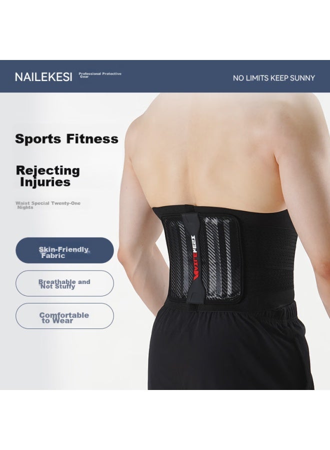 Nailekesi N Men's Waist Support Belt, Fitness Waistband, Sports Waist Belt, Running, Deadlift, Squat, Weightlifting, Lumbar Support, Herniated Disc, Size L - Image 3