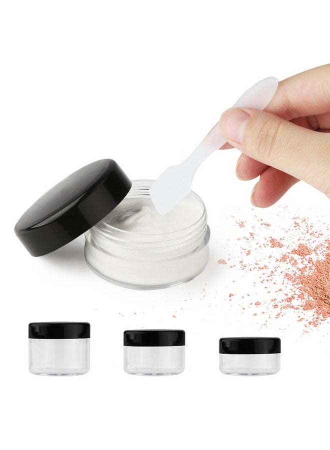 accmor 15 Pieces Empty Clear Plastic Sample Containers With Lids 10/15/ 20 Gram Size Cosmetic Pots Jars With 5 Pieces Mini Spatulas - Image 4