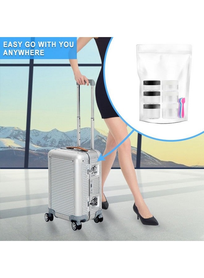 accmor 15 Pieces Empty Clear Plastic Sample Containers With Lids 10/15/ 20 Gram Size Cosmetic Pots Jars With 5 Pieces Mini Spatulas - Image 5