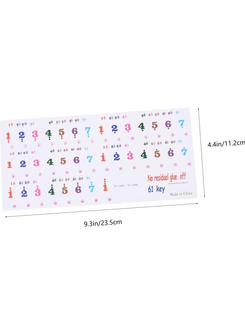 GGOOT 2 Sheets 61 Key Keyboard Stickers Piano Keyboard Letter Stickers Number Keyboard numpad Keyboard Piano Keyboard Sticker Piano Beginner Decals Piano Learning Detachable Supplies  - Image 5