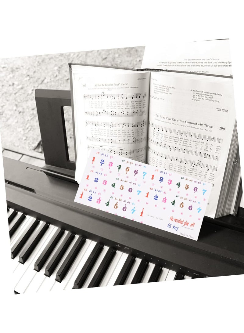 GGOOT 2 Sheets 61 Key Keyboard Stickers Piano Keyboard Letter Stickers Number Keyboard numpad Keyboard Piano Keyboard Sticker Piano Beginner Decals Piano Learning Detachable Supplies  - Image 2
