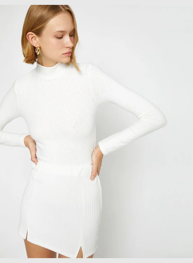 كوتون Long Sleeve T-Shirt Turtle Neck