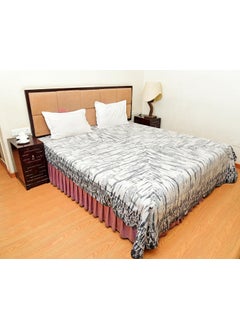 Handicraft-Palace HandicraftPalace Cotton King Bed Cover Bedspread Hand Block Gray Tree Printed Bedding Bed Sheet 105 X 90 Inch  - Image 1