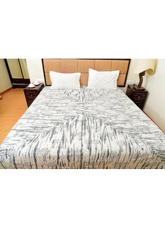 Handicraft-Palace HandicraftPalace Cotton King Bed Cover Bedspread Hand Block Gray Tree Printed Bedding Bed Sheet 105 X 90 Inch  - Image 2