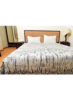 Handicraft-Palace HandicraftPalace Cotton King Bed Cover Bedspread Hand Block Gray Tree Printed Bedding Bed Sheet 105 X 90 Inch  - Image 4