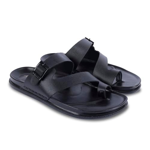 Lancer LUXE-1BLK Black Double Density Soft Cushion Slippers, 6 - Image 1