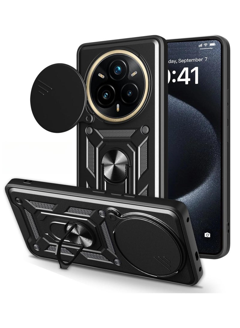 Phone Cover for Realme 14 Pro+/ Realme 14 Pro Plus 5G with Slide Camera Cover Drop Protective Phone Case with Magnetic Car Mount Holder - Image 1