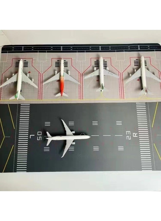 1400 Scale Realistic Airport Runway Fighter Plane Model J-20 Fighter Aircraft Assembly Line Toys-Color:1 Runway +4 Platoon Stands  - Image 1