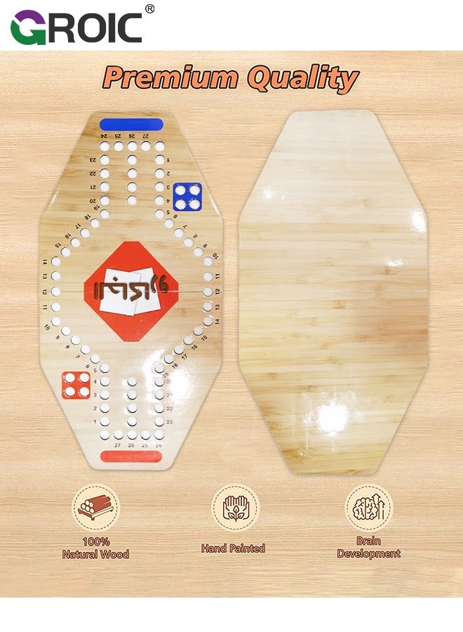 GROIC Jackaroo Board Game,Ludo Board Game,Board Game with 8 Marbles and Cards,38 cm x 19 cm Size,Jackaroo Game Family Game Marble Game - Image 2