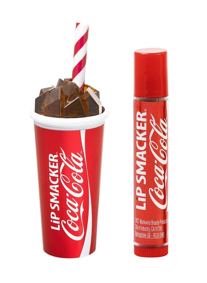ليب سماكر مرطب شفاه ليب سماكر بنكهة كوكاكولا الكلاسيكية، عبوة مرطب شفاه بنكهة الكوب والكوكاكولا، شفاف مطفي، طقم من قطعتين - Image 1