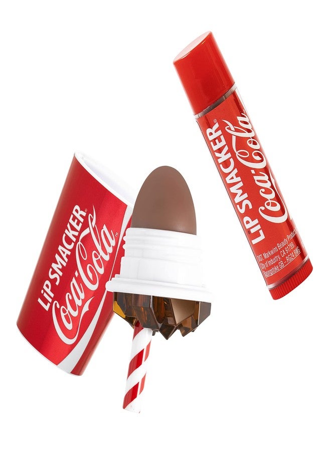 ليب سماكر مرطب شفاه ليب سماكر بنكهة كوكاكولا الكلاسيكية، عبوة مرطب شفاه بنكهة الكوب والكوكاكولا، شفاف مطفي، طقم من قطعتين - Image 2