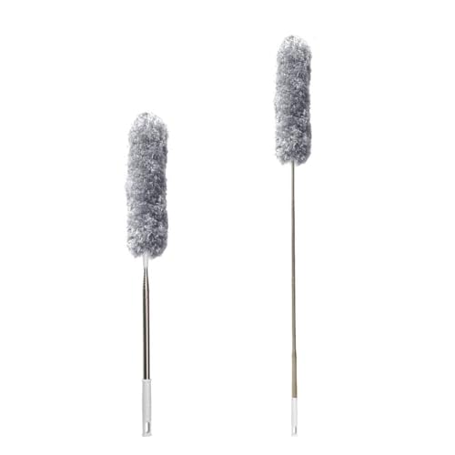 LandVK Bendable Microfiber Feather Duster Fan Cleaning Mop with Extendable Long Rod for Ceiling Fans, Cobweb and Hard-to-Reach Spaces, Multicolor, Upto 100 inch Extendable - Image 2