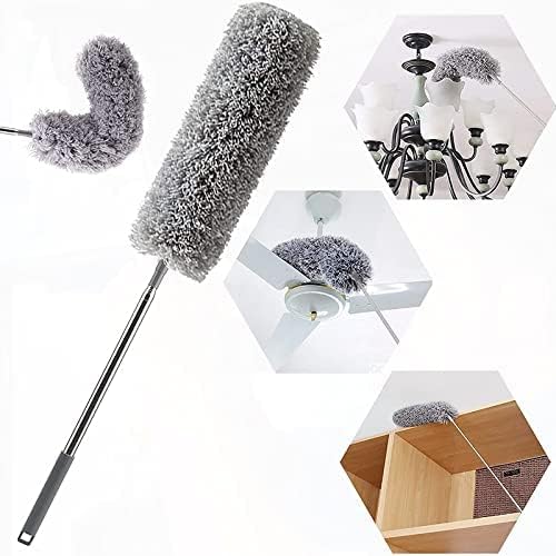 LandVK Bendable Microfiber Feather Duster Fan Cleaning Mop with Extendable Long Rod for Ceiling Fans, Cobweb and Hard-to-Reach Spaces, Multicolor, Upto 100 inch Extendable - Image 4
