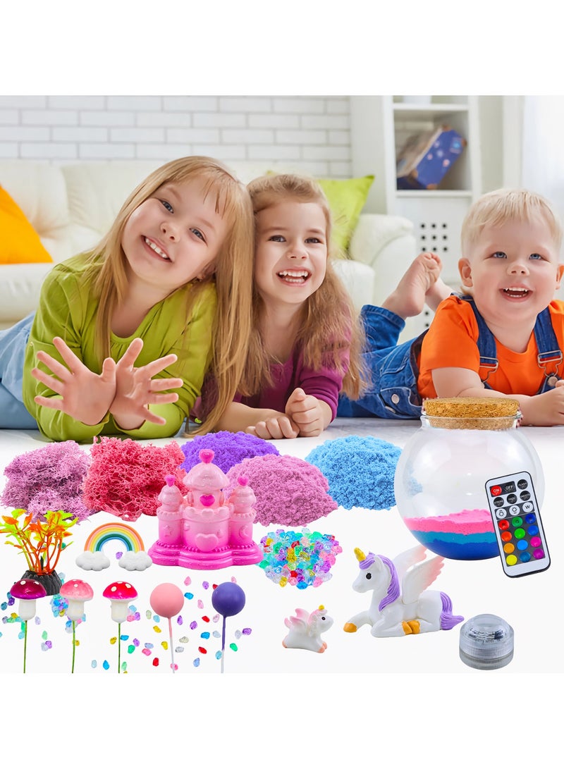 SIMDOW Unicorn Terrarium Craft Kit for Girls – DIY Night Light with Remote Control, Birthday Gift Toy for Kids Ages 5–10 - Image 5