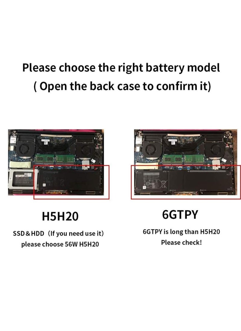 بطارية بديلة للكمبيوتر المحمول 6GTPY لجهاز Dell XPS 15 9560 9550 9570 7590 Precision 5510 5520 M5520 i7-7700HQ 5XJ28 5D91C 5041C 05041C 11.4V 97Wh - pzsku/Z68D1584BFE116BEC48C1Z/45/_/1736413988/8a809c11-d69d-49c6-b630-54b46871b7d3
