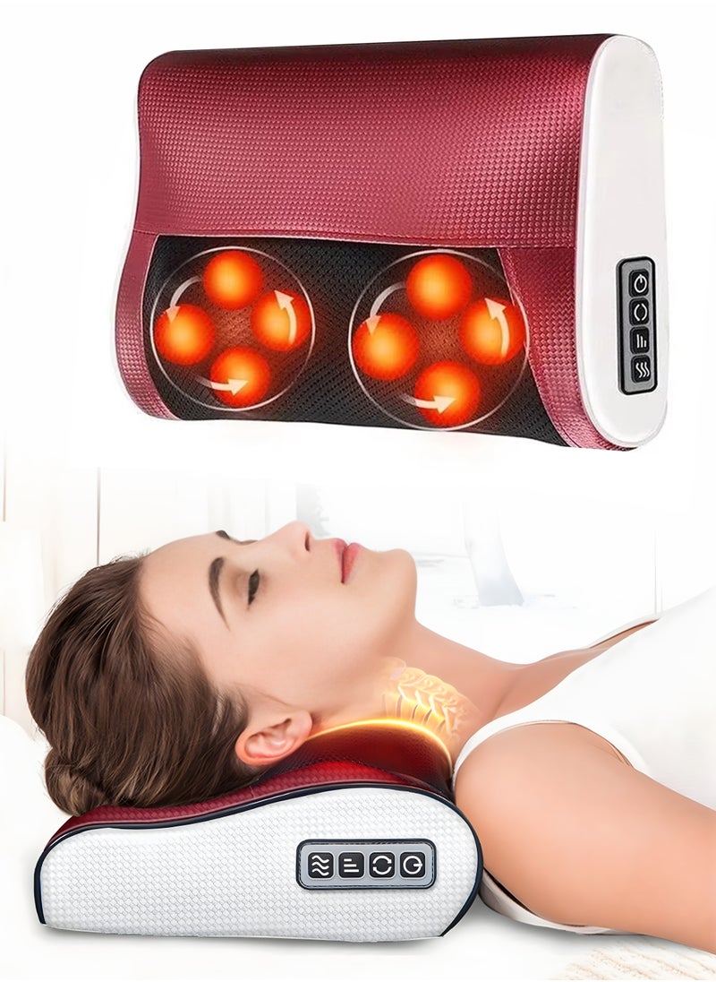 Generic - Electric Shiatsu Cervical Pillow Massager Neck And Shoulder Massage Cushion Machine Back Muscle Stimulator With 8 Heads Deep Tissue Warm Heating Muscle Pain Relief Relaxation Kneading Therapy For Full Body, Hand, Spine, Arm, Calf, Thigh, Hips, Leg, Foot - Image 1