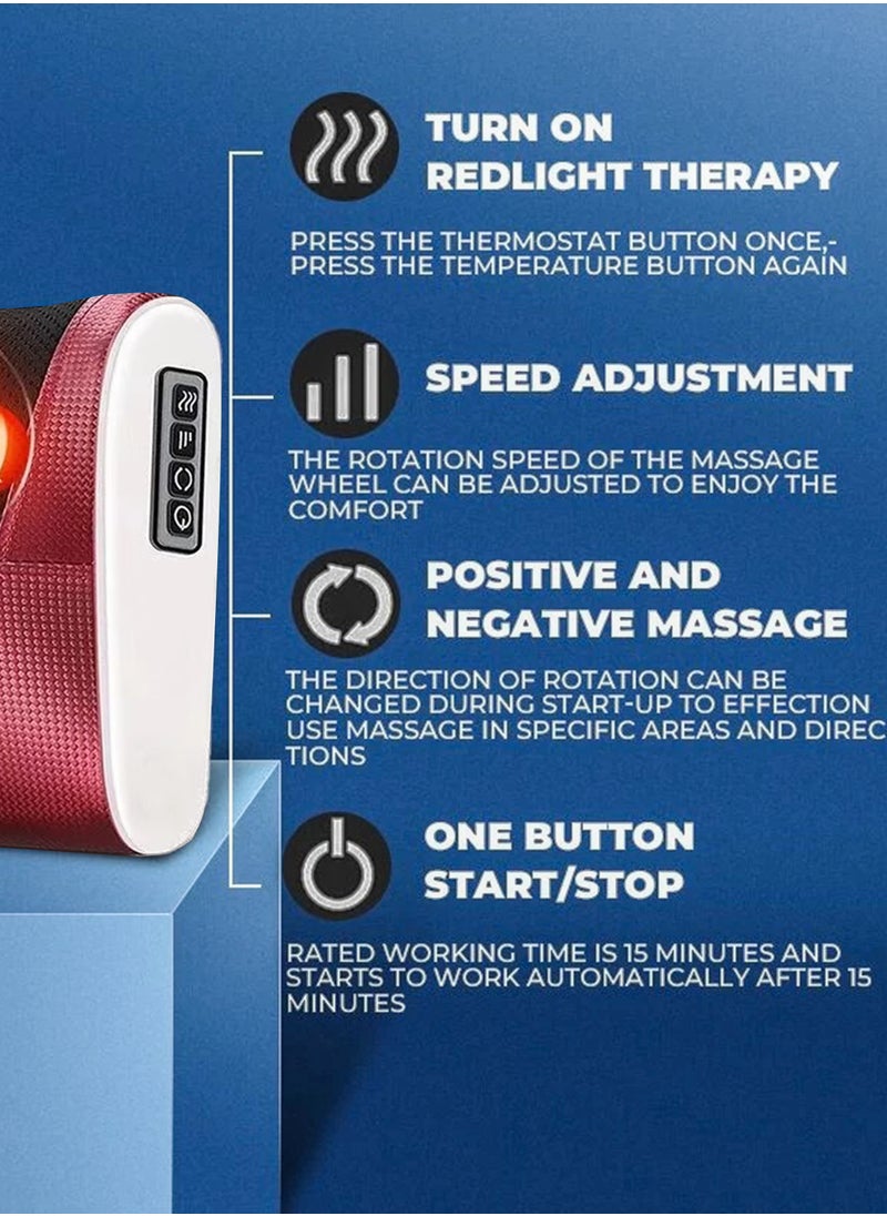 Generic - Electric Shiatsu Cervical Pillow Massager Neck And Shoulder Massage Cushion Machine Back Muscle Stimulator With 8 Heads Deep Tissue Warm Heating Muscle Pain Relief Relaxation Kneading Therapy For Full Body, Hand, Spine, Arm, Calf, Thigh, Hips, Leg, Foot - Image 1