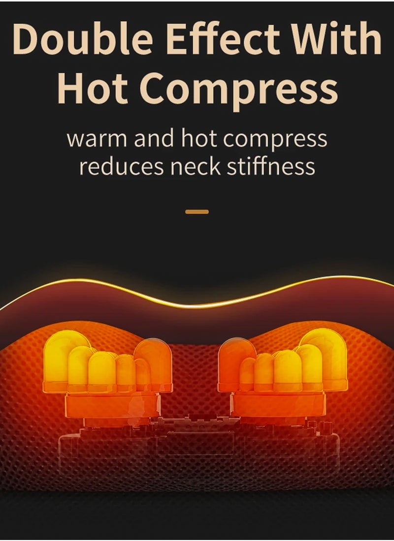 Generic - Electric Shiatsu Cervical Pillow Massager Neck And Shoulder Massage Cushion Machine Back Muscle Stimulator With 8 Heads Deep Tissue Warm Heating Muscle Pain Relief Relaxation Kneading Therapy For Full Body, Hand, Spine, Arm, Calf, Thigh, Hips, Leg, Foot - Image 1