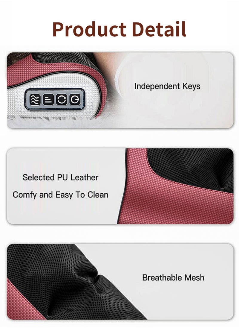 Generic - Electric Shiatsu Cervical Pillow Massager Neck And Shoulder Massage Cushion Machine Back Muscle Stimulator With 8 Heads Deep Tissue Warm Heating Muscle Pain Relief Relaxation Kneading Therapy For Full Body, Hand, Spine, Arm, Calf, Thigh, Hips, Leg, Foot - Image 1